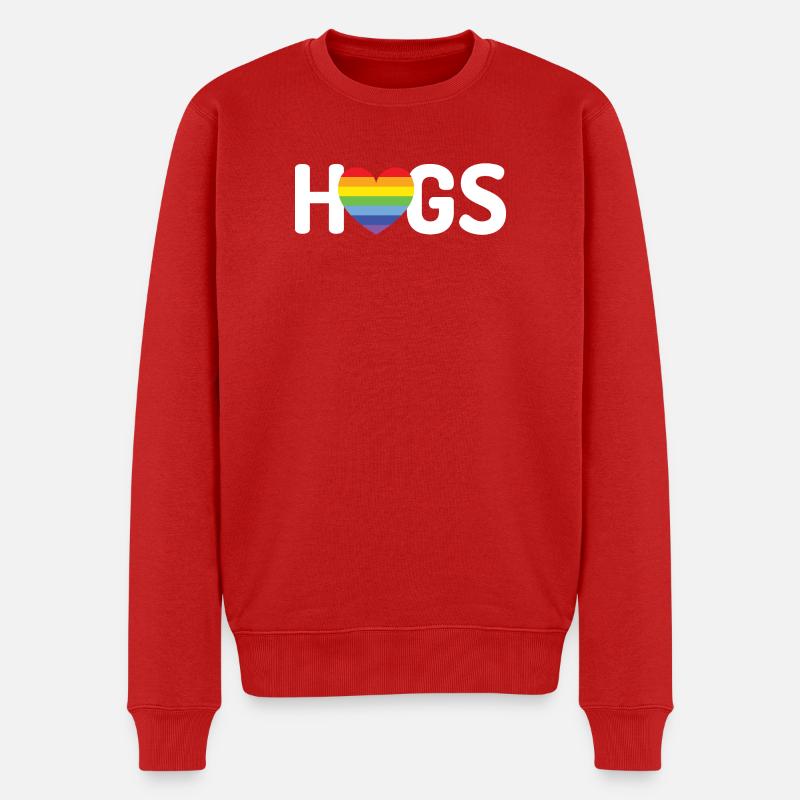 LGBT-Umarmungen - Männer Premium Bio Pullover - Rot