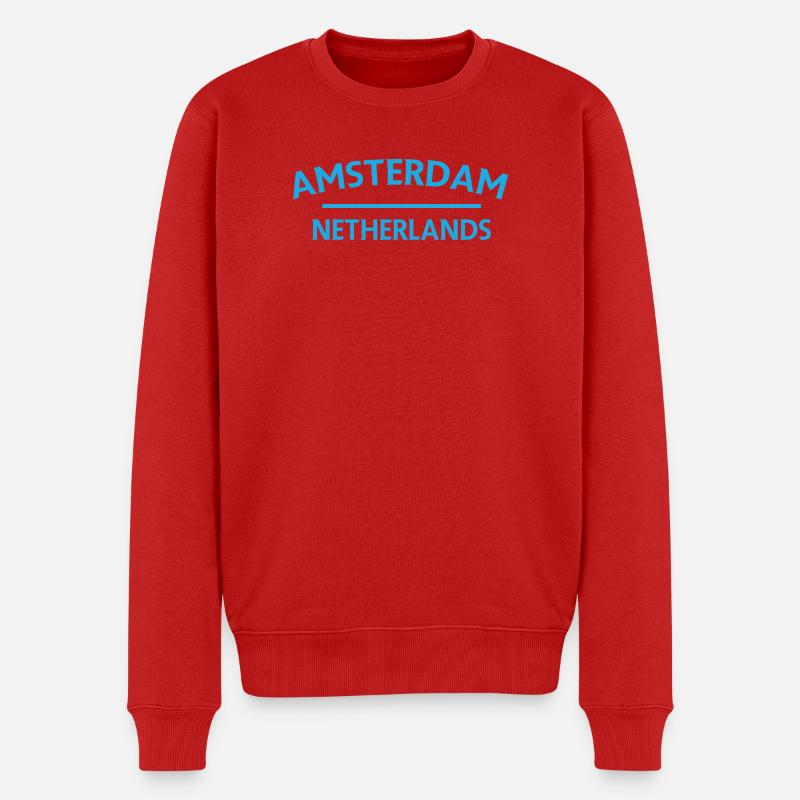 Textdesign Amsterdam – Pays-Bas - Pull Premium bio Homme - rouge