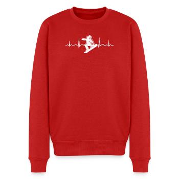 Snowboard Motiv das sofort wirkt - Männer Premium Bio Pullover - Rot - Vorne - Nico (187cm)