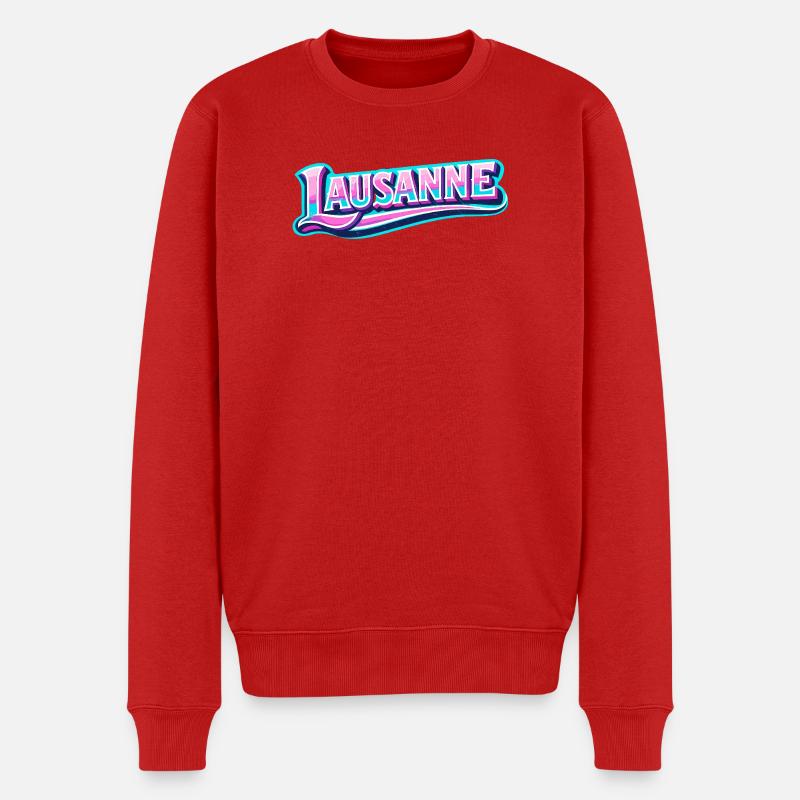 Lausanne - Männer Premium Bio Pullover - Rot
