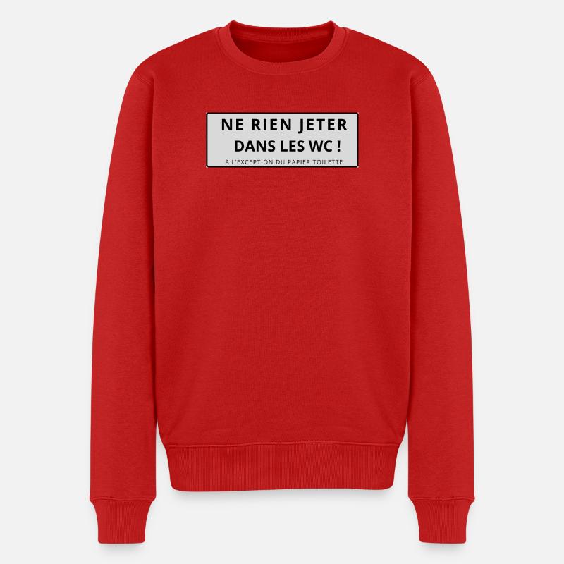WC-Aufkleber - Männer Premium Bio Pullover - Rot
