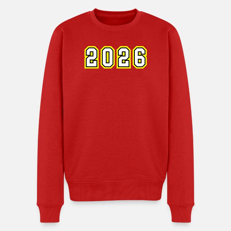 2026 Jahr - Männer Premium Bio Pullover - Rot
