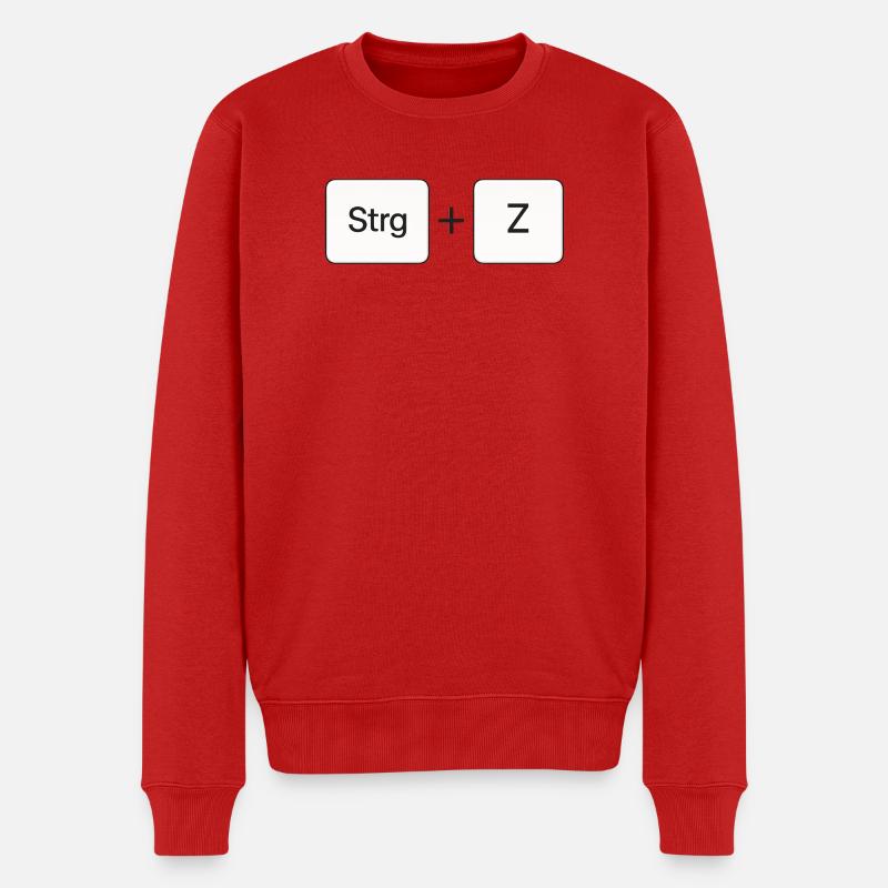 Strg + Z - Männer Premium Bio Pullover - Rot