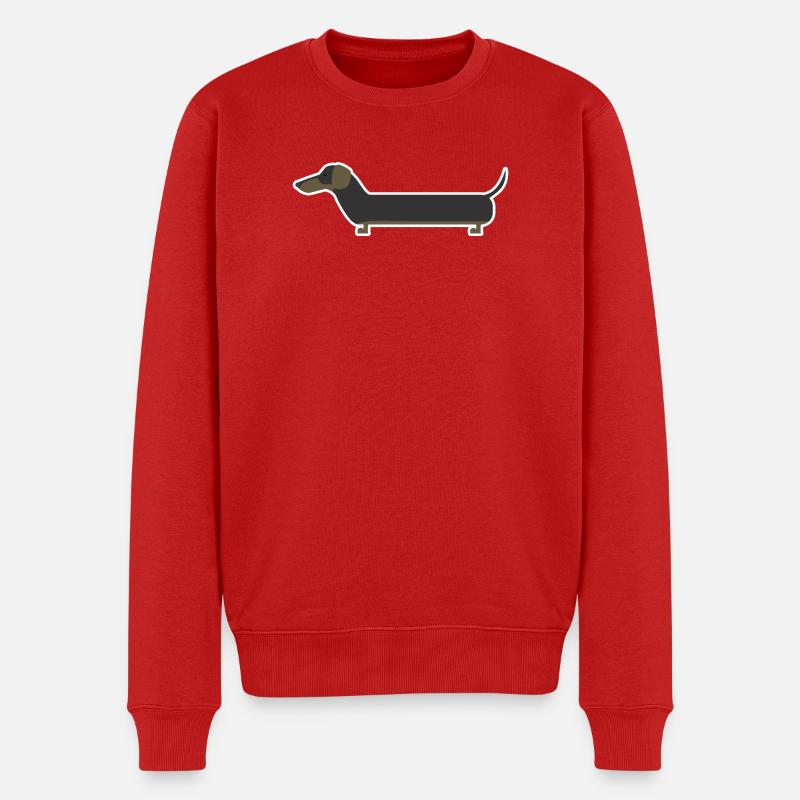 Dackel - Männer Premium Bio Pullover - Rot