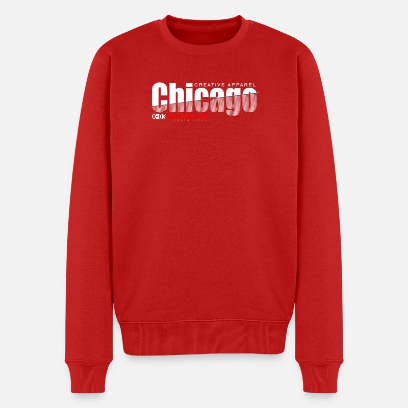 Dynamisches Sportdesign mit moderner Schärfe - Männer Premium Bio Pullover - Rot