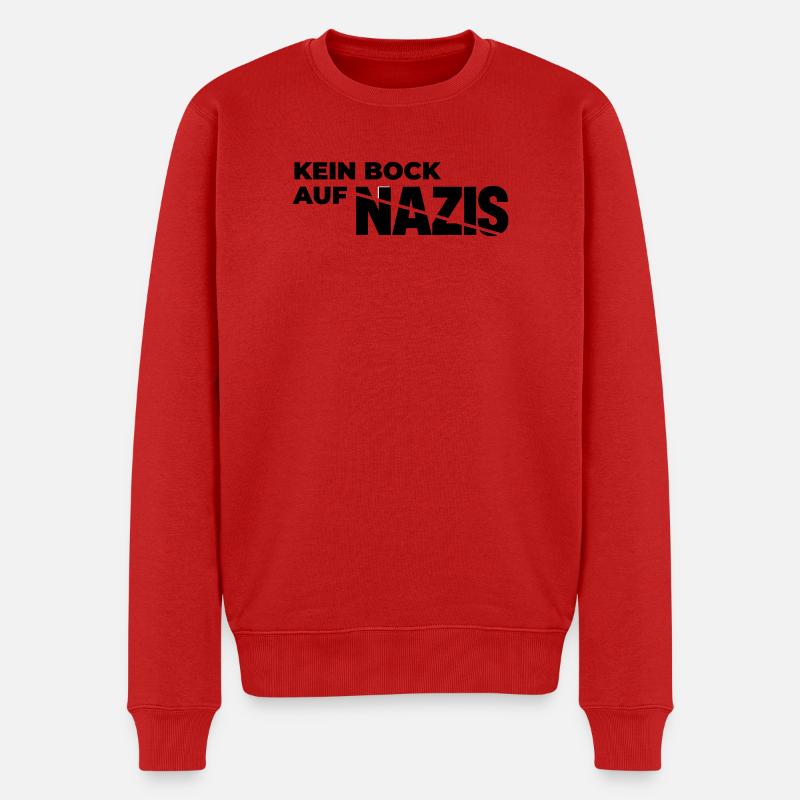 Kein_Bock_auf_Nazis - Männer Premium Bio Pullover - Rot