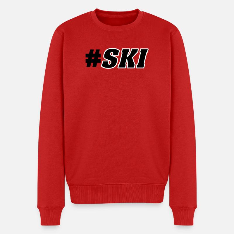 Ski Piste - Männer Premium Bio Pullover - Rot