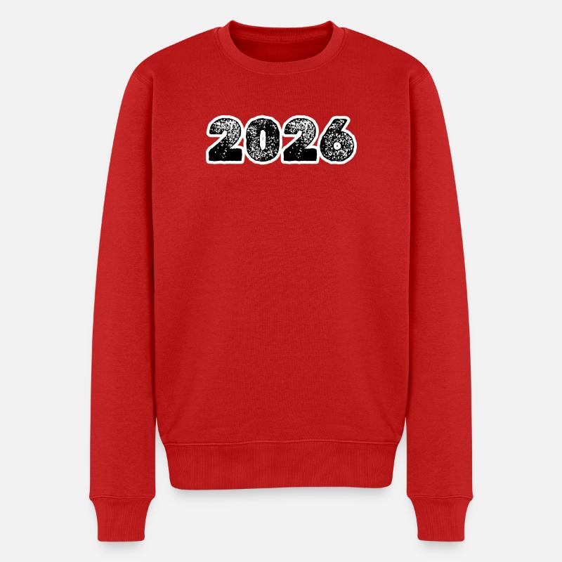 2026 - Männer Premium Bio Pullover - Rot
