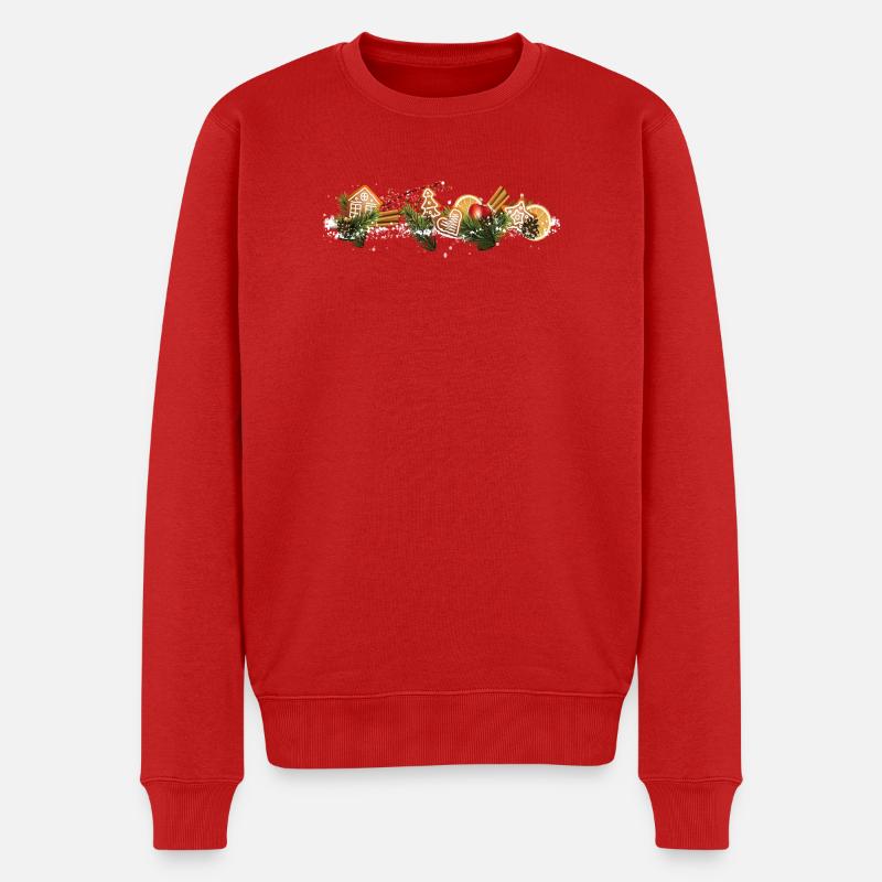 Weihnachtsplätzchen - Männer Premium Bio Pullover - Rot