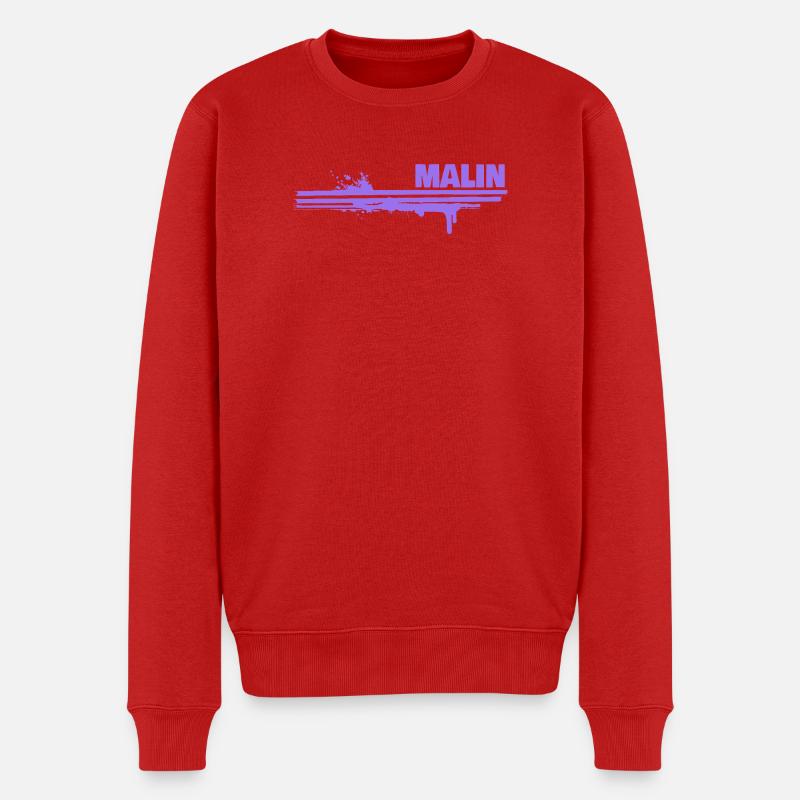 Geschenk für Malin - Männer Premium Bio Pullover - Rot