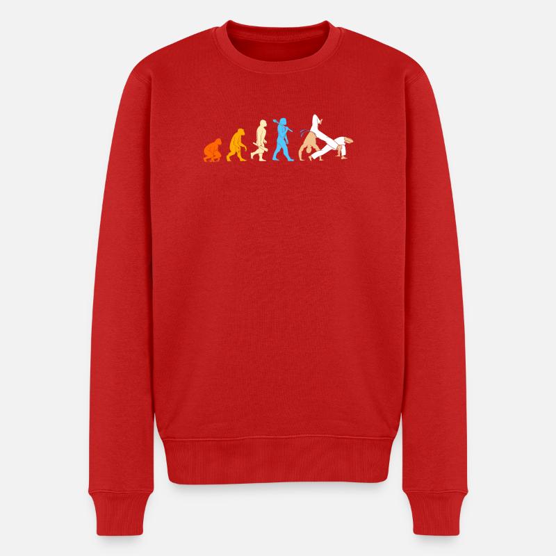Évolution de la capoeira - Pull Premium bio Homme - rouge