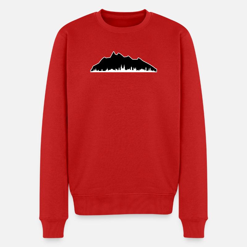 Pilatus Luzern Kontur - Männer Premium Bio Pullover - Rot