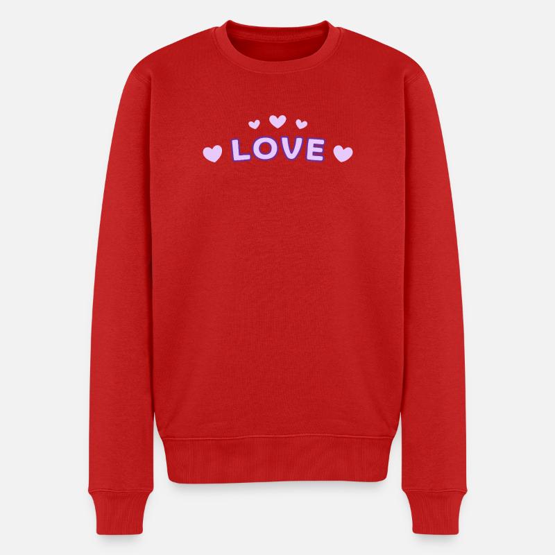 Liebe Purple Heart Tippfehler - Männer Premium Bio Pullover - Rot