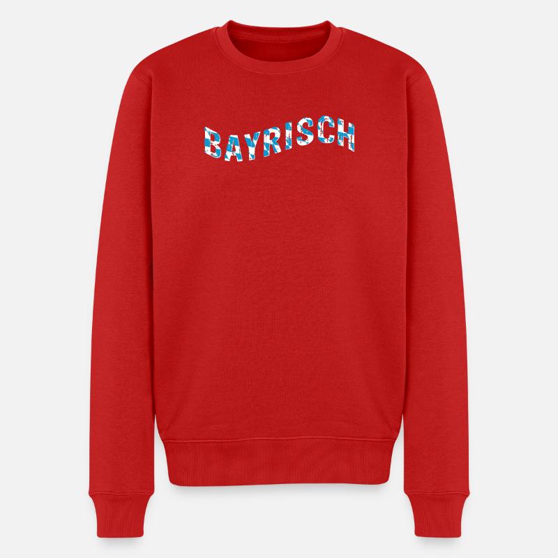 Bayerisch Schriftzug | Bayern - Männer Premium Bio Pullover - Rot