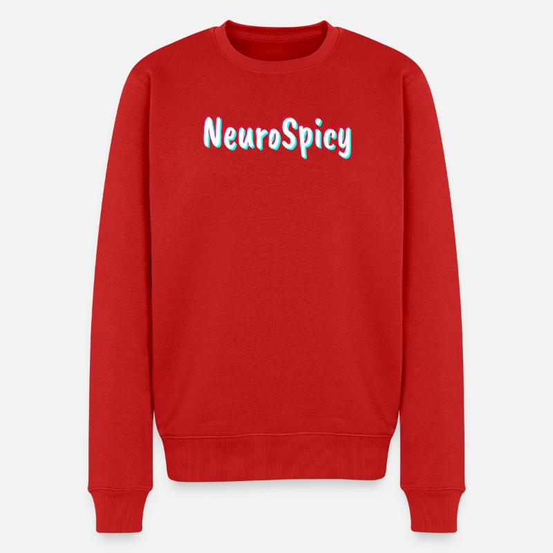 Neurospicy Neurodivergent ADHS Autismus - Männer Premium Bio Pullover - Rot