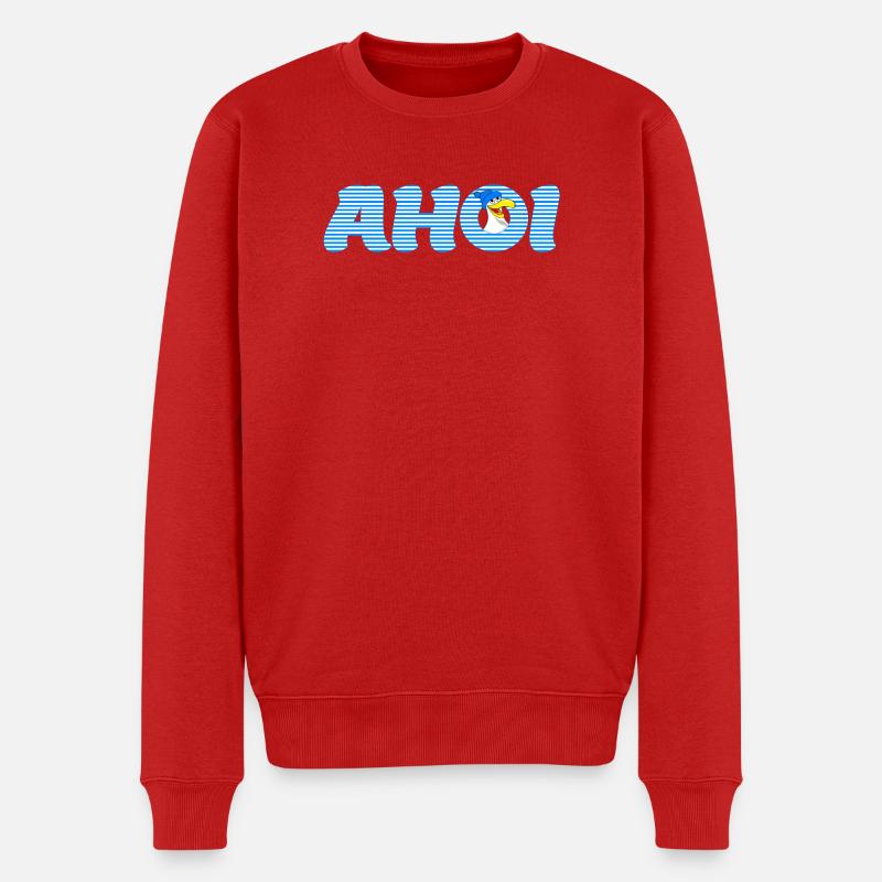 Appelez Ahoy avec Seagull - Pull Premium bio Homme - rouge