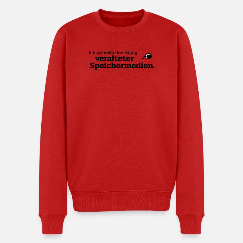 veraltete Speichermedien - Männer Premium Bio Pullover - Rot
