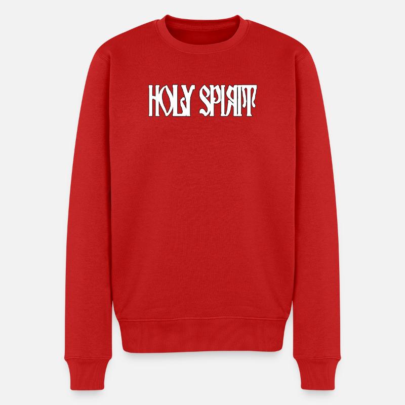 Heiliger Geist Schriftzug Invertiert - Männer Premium Bio Pullover - Rot
