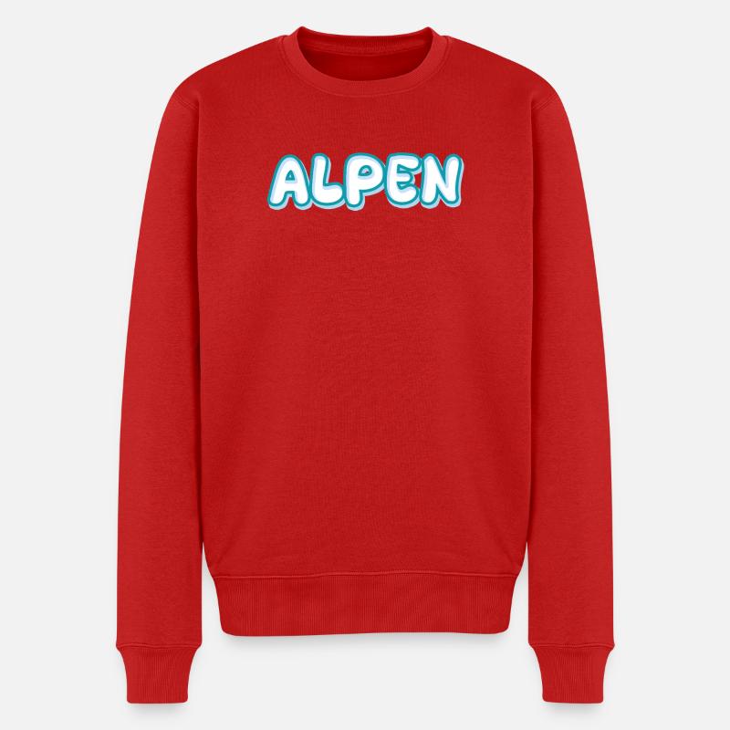 Alpen als Berg - Männer Premium Bio Pullover - Rot