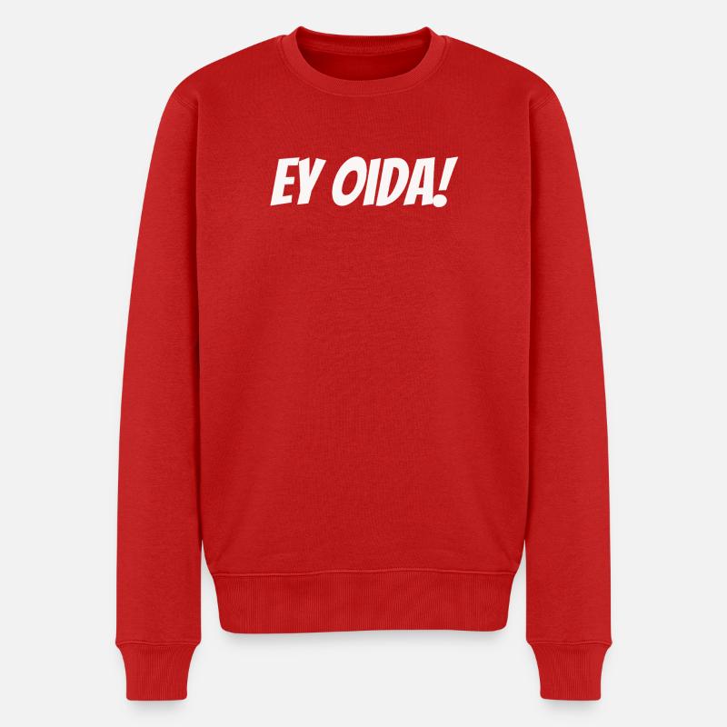 Ey Oida! – Dialekt Deluxe - Männer Premium Bio Pullover - Rot