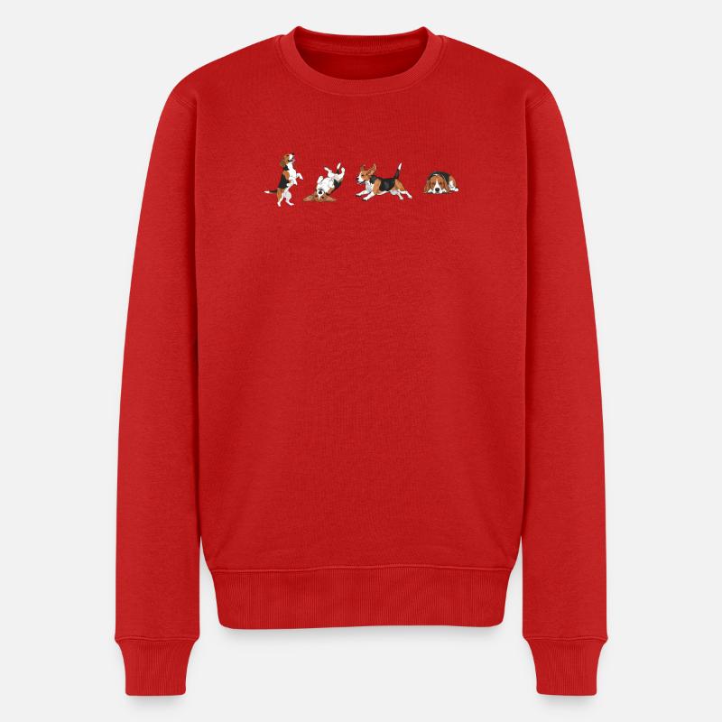 Niedliche Hunde - Männer Premium Bio Pullover - Rot