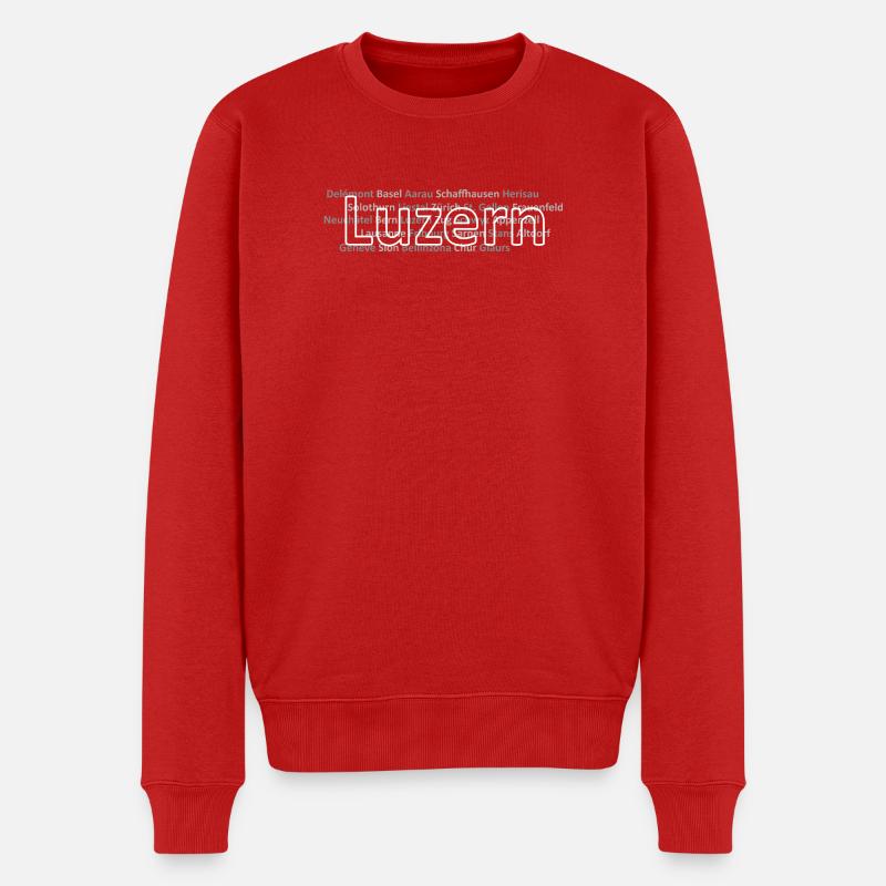 Schweizer Städte Luzern - Männer Premium Bio Pullover - Rot