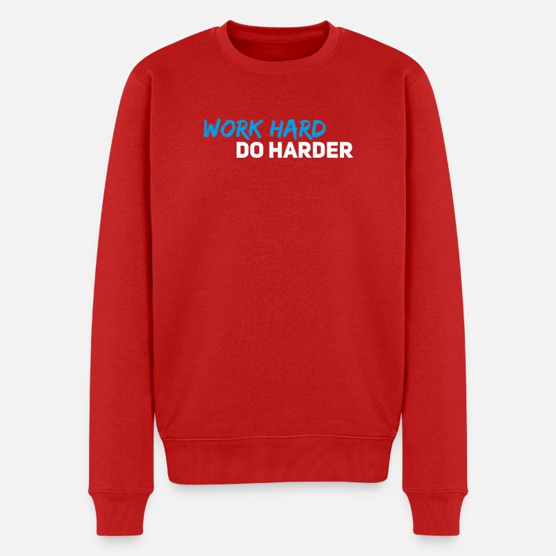 Work hard do harder - Männer Premium Bio Pullover - Rot