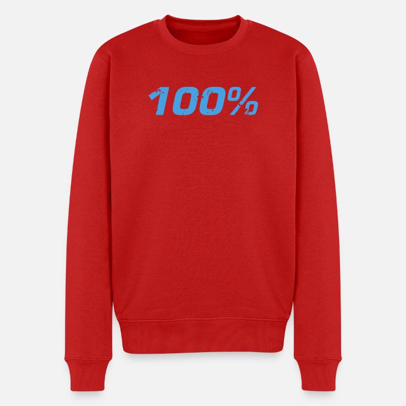 100% - Männer Premium Bio Pullover - Rot