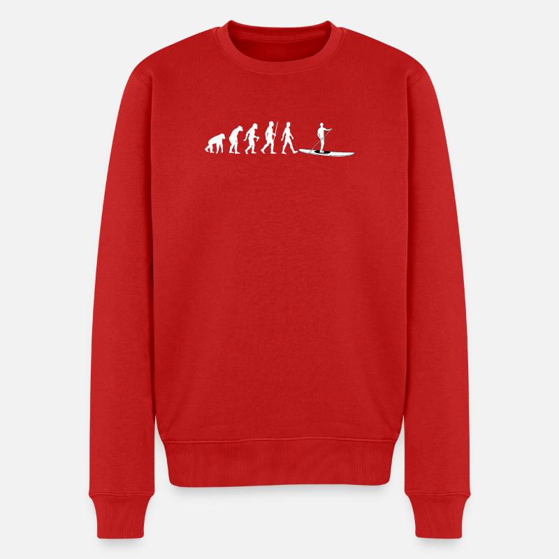 Evolution to Stand-Up Paddleboard - Men's Premium Organic Jumper - red