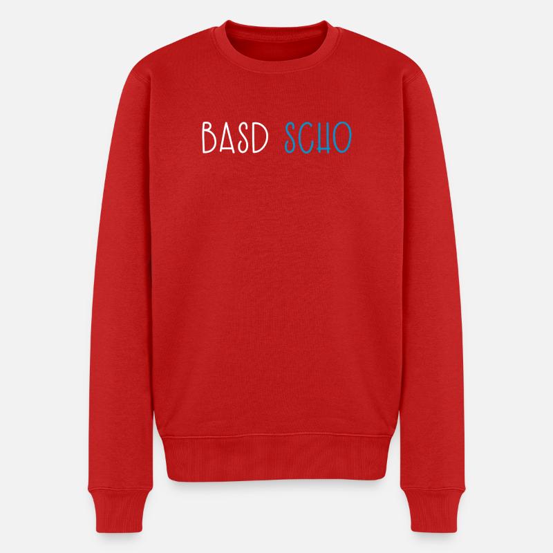 Basd Scho Bayern Dialekt Bayrisch - Männer Premium Bio Pullover - Rot