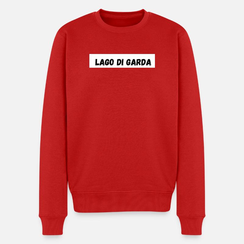 Lago di Garda Naturlandschaft Design - Männer Premium Bio Pullover - Rot