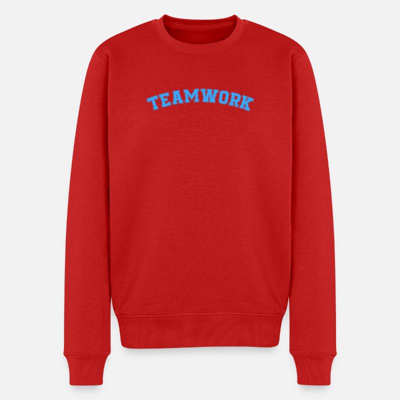 Teamwork - Männer Premium Bio Pullover - Rot