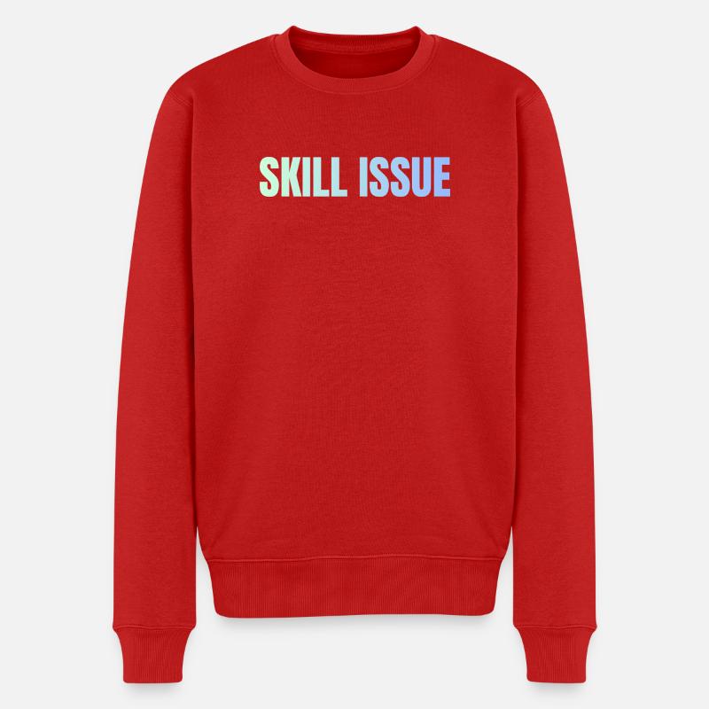 Skill Issue Gradient - Männer Premium Bio Pullover - Rot