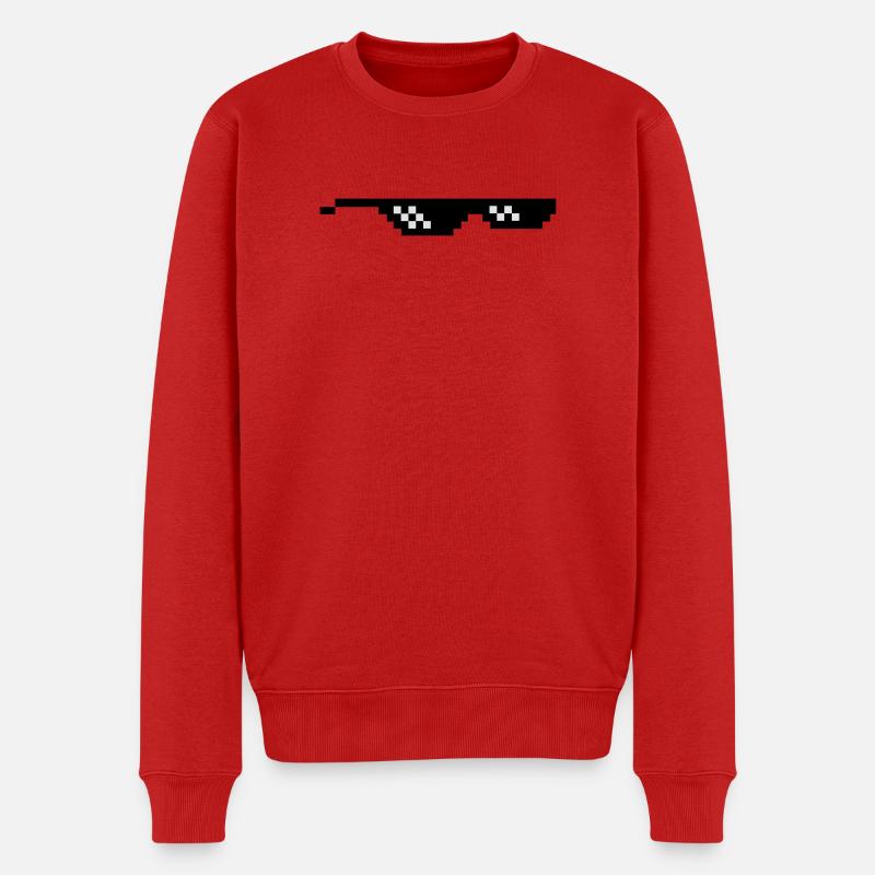 Pixelbrille Sunglasses Pixel - Männer Premium Bio Pullover - Rot