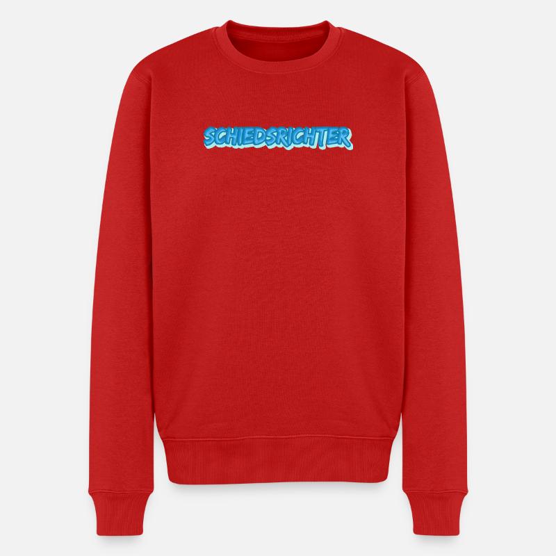 Comic Schiedsrichter - Männer Premium Bio Pullover - Rot