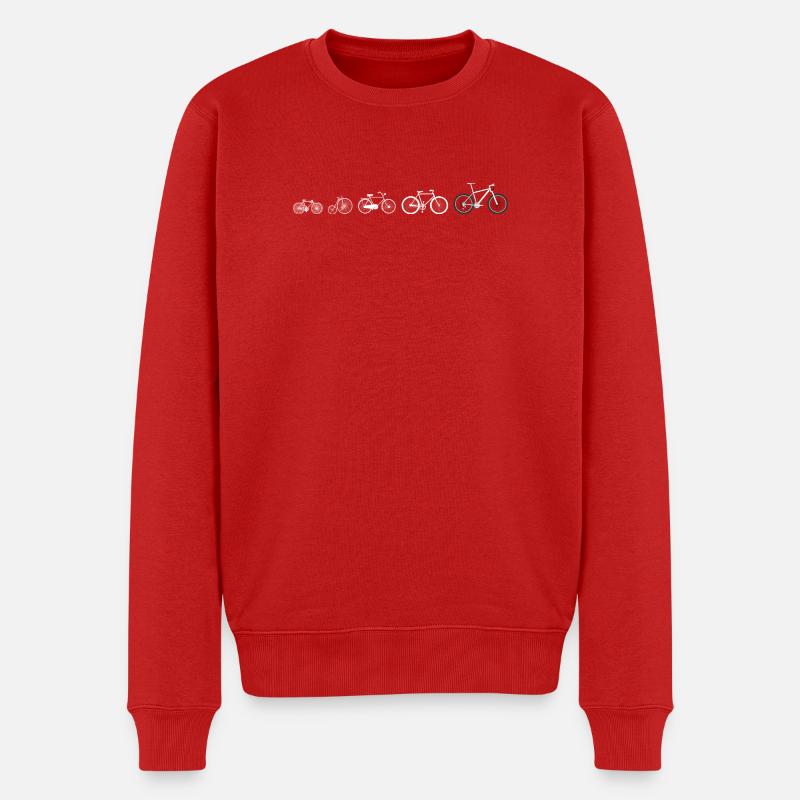 Evolutionsentwicklung des Radfahrens - Männer Premium Bio Pullover - Rot