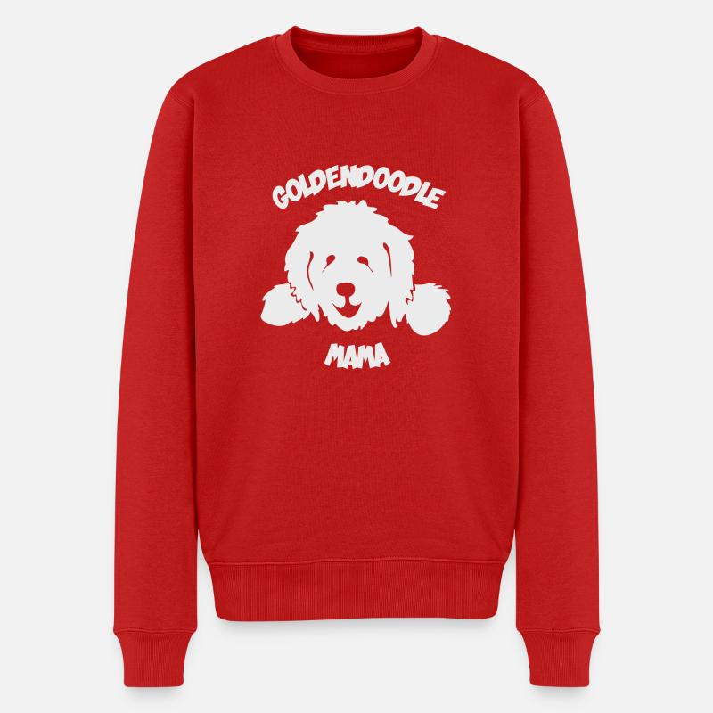 Doodle Mama Mum Mutter Goldendoodle - Männer Premium Bio Pullover - Rot