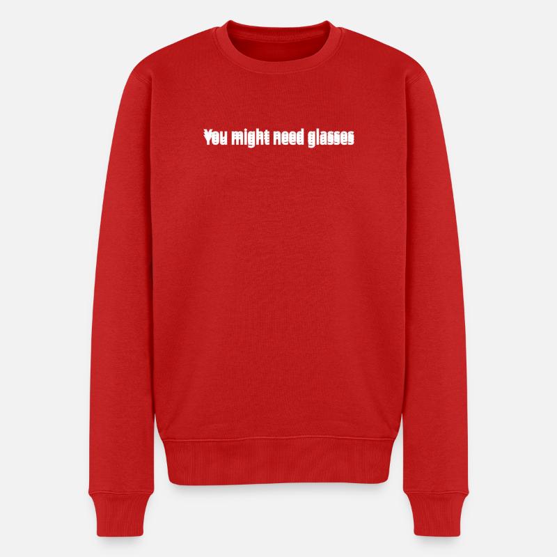 Möglicherweise benötigen Sie eine Brille - Männer Premium Bio Pullover - Rot