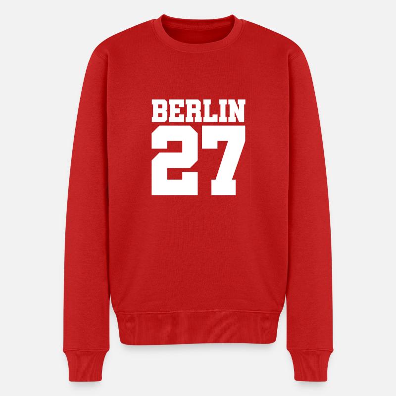 Berlin 27 - Bezirk - Postleitzahl - Geschenkidee - Männer Premium Bio Pullover - Rot