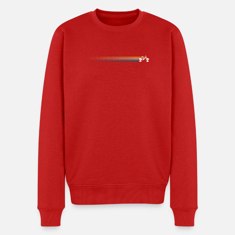 Silhouette Horizon Rayé - Pull Premium bio Homme - rouge