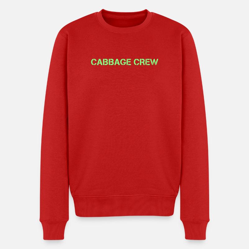 Cabbage Crew Lettrage Vegan - Pull Premium bio Homme - rouge