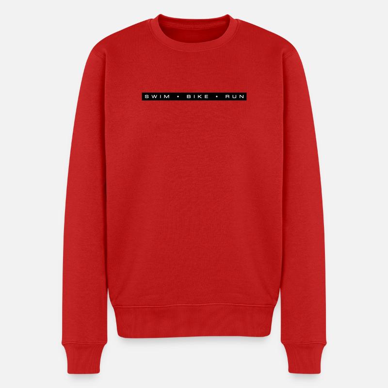 Triathlon Schwimmen Radfahren Laufen - Männer Premium Bio Pullover - Rot