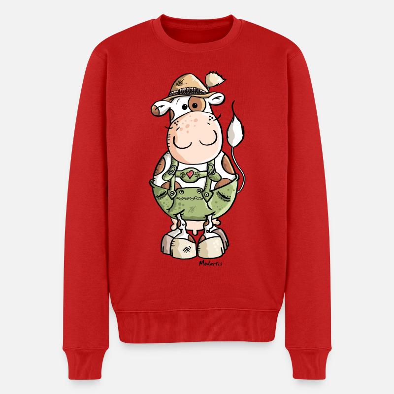 Vache Bavaroise - Pull Premium bio Homme - rouge