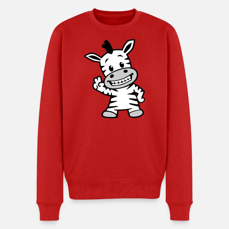 Cooles Zebra - Männer Premium Bio Pullover - Rot