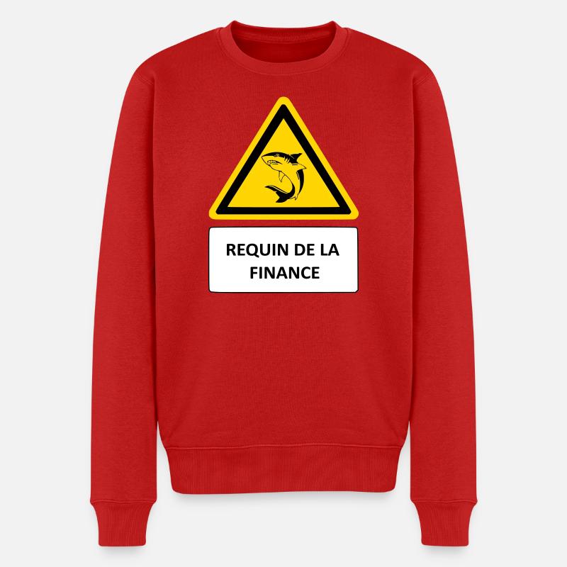 Hai der Finanzen - Männer Premium Bio Pullover - Rot