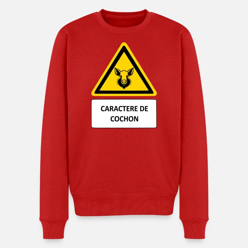 Schwein-Charakter - Männer Premium Bio Pullover - Rot