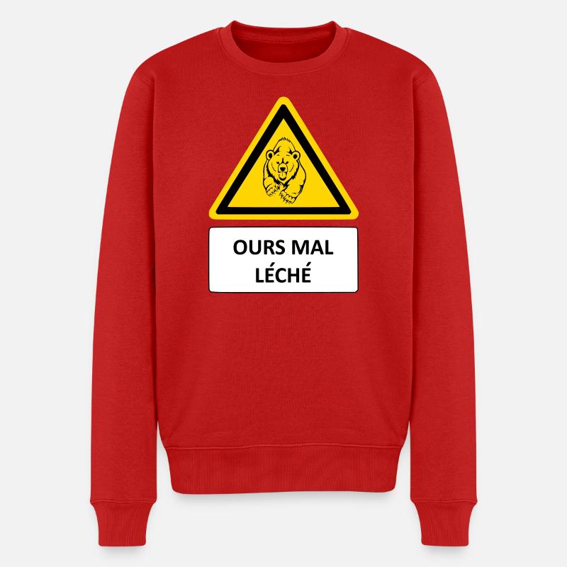Bär schwer geleckt - Männer Premium Bio Pullover - Rot