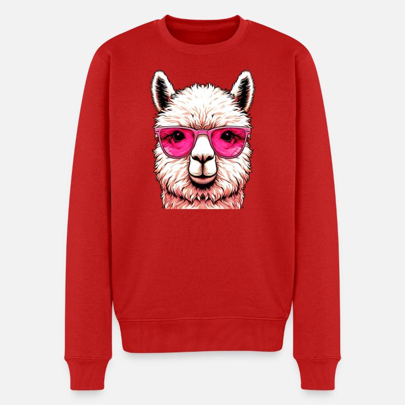 Alpaka - Männer Premium Bio Pullover - Rot