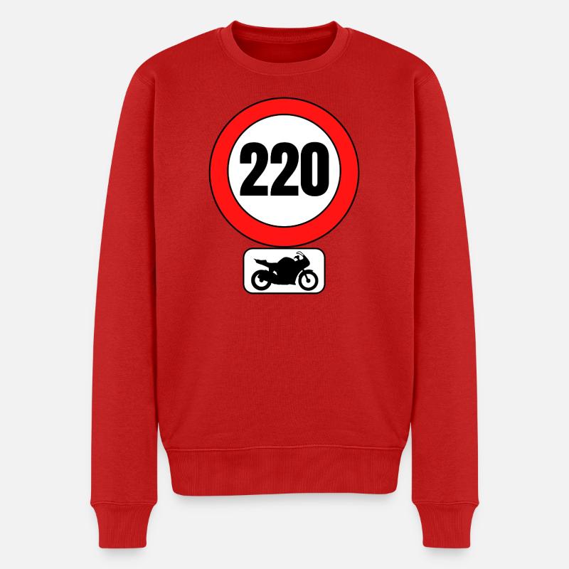 GESCHWINDIGKEITSBEGRENZUNG 220 - Männer Premium Bio Pullover - Rot