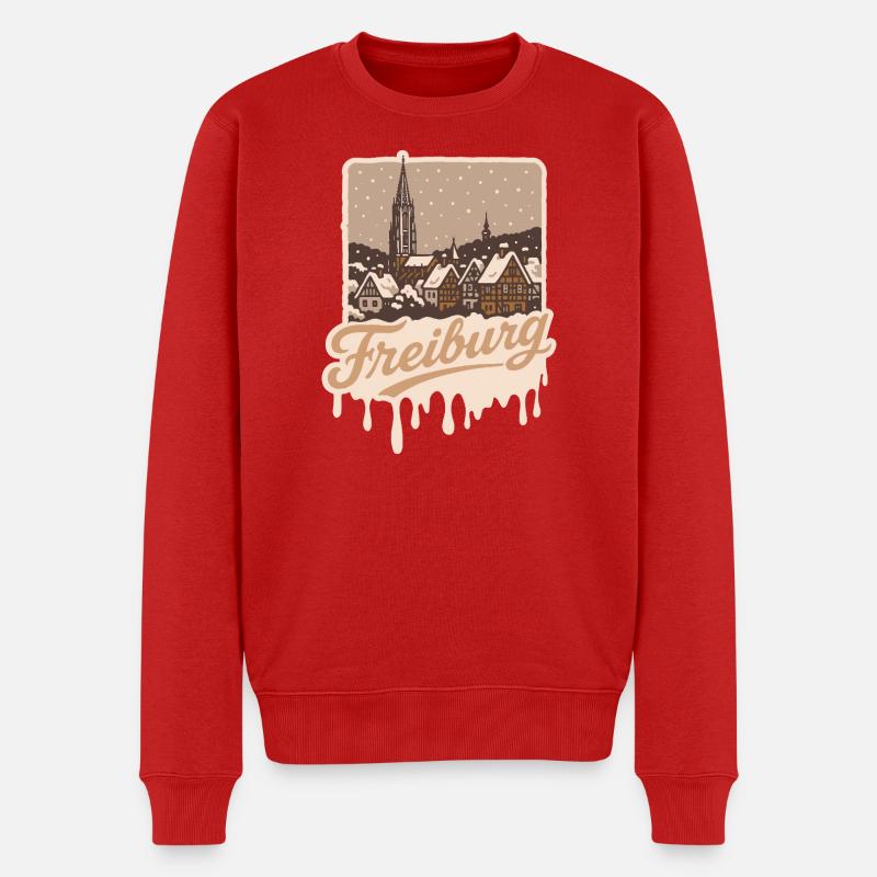 Winter in Freiburg   - Männer Premium Bio Pullover - Rot